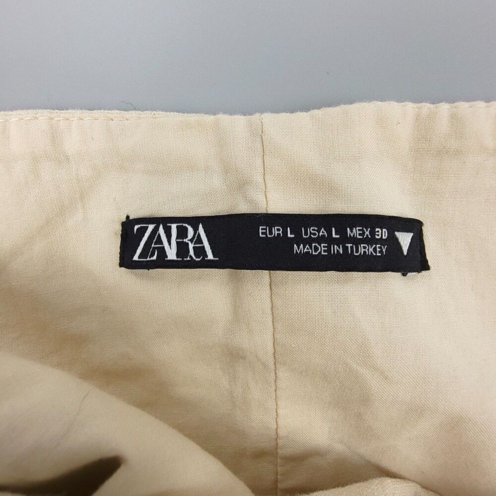 ZARA 90s Strapless Ruched Corset Crop Top Ecru Large Clean Girl Quiet Luxury Y2k - Picture 2 of 7